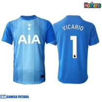 Camisa de Futebol Tottenham Hotspur Guglielmo Vicario #1 Goleiro Equipamento Secundário 2025-26 Manga Curta